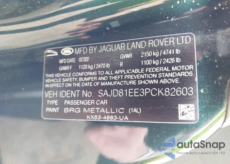 2023 Jaguar F-Type P450 R-Dynamic Awd Automatic z USA, uszkodzony, nr VIN SAJD81EE3PCK82603